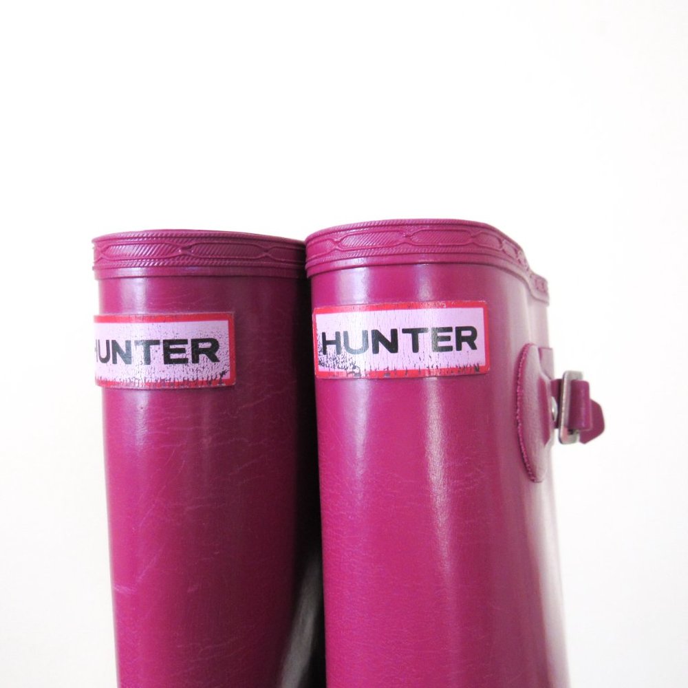HUNTER Fuchsia Pink Tall Rain Boots- Unisex Women's 10 or Men's 9 *sold as is* - Picture 8 of 14